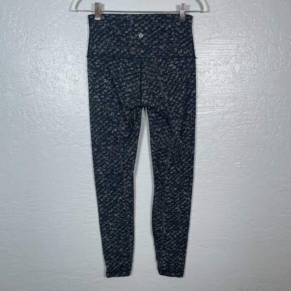 Lululemon Women 8 Black Gray Iridescent Multi Wunder Under Pant Nulux Athleisure - Picture 5 of 8